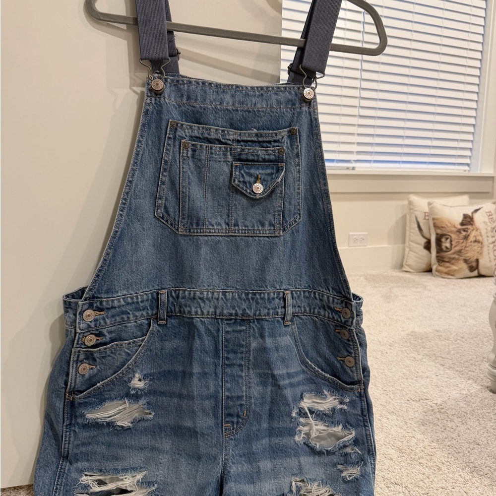 American Eagle Outfitters Blue Denim Overalls